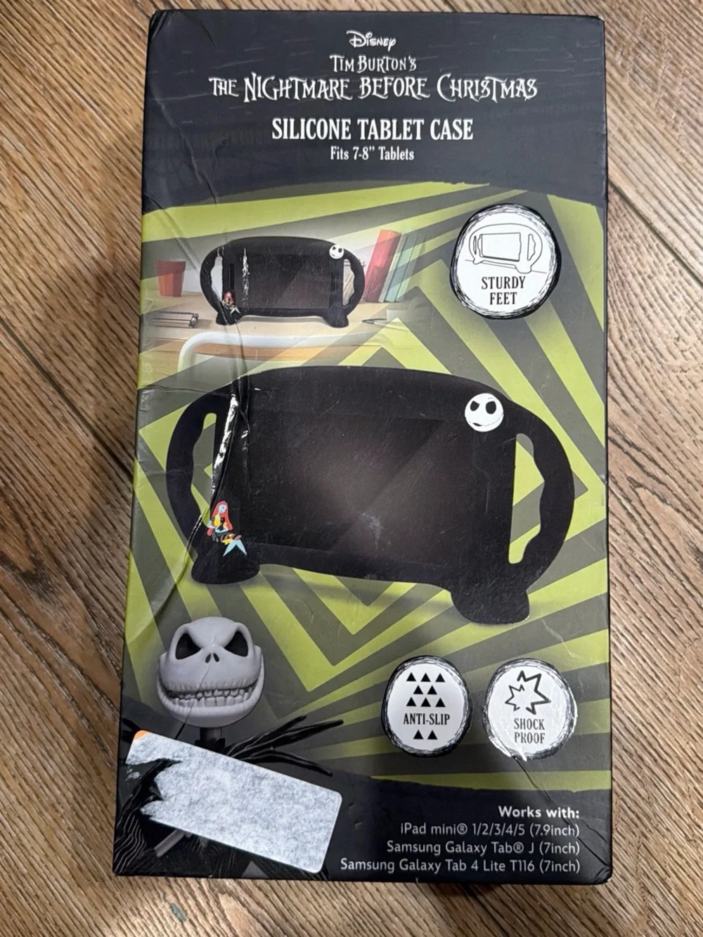 Disney Black Kids Tablet Handle Case with Jack Skellington & Ariel Pins